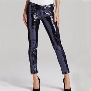 Brand new with tags AG Adriano Goldschmied Sequin Navy Jeggings